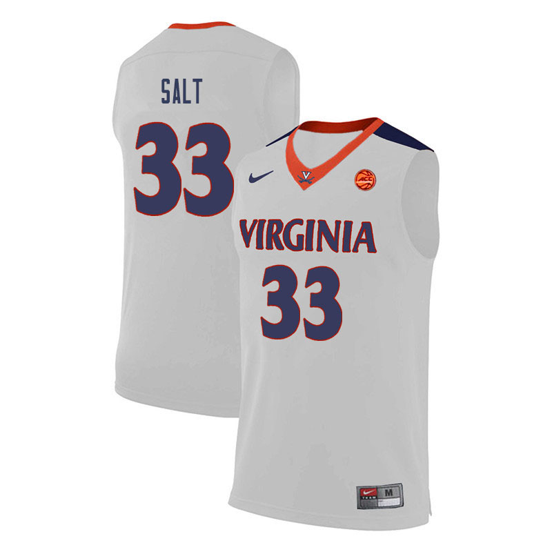Men Virginia Cavaliers #33 Jack Salt College Basketball Jerseys-White - Click Image to Close